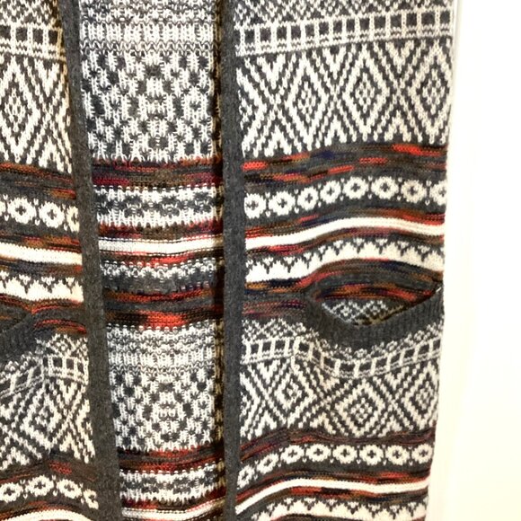 Warehouse One Women's Long Hooded Sleeveless Knit Vest Size S/P Open Cardigan - Picture 5 of 9